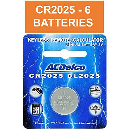 ACDelco CR2025 3V Lithium Coin Cell Battery, Watch and Electronics Button Batteries, 6 Count