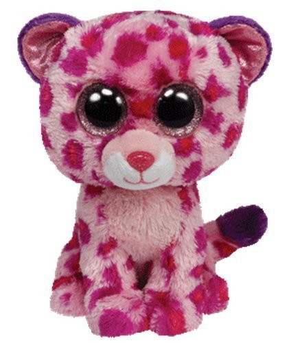 Ty Beanie Boos Glamour Leopard Plush, Pink, Medium