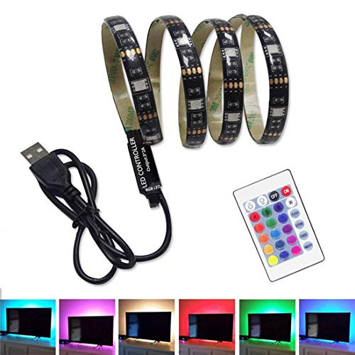 CINLITEK LED Strip Lights, LED TV Backlight for 40-60in Television USB TV Backlight Kit with Remote, 16 Color 5050, HDTV Bias Lamp, Waterproof Bias Lighting for TV Desktop PC CINLITEK LED Strip Lights, LED TV Backlight for 40-60in Television USB TV Backlight Kit with Remote, 16 Color 5050, HDTV Bias Lamp, Waterproof Bias Lighting for TV Desktop PC