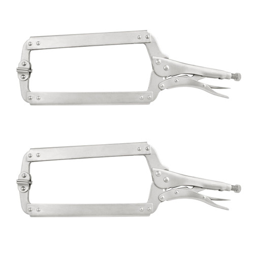 2 Pack 18 Inch C Clamp Locking Pliers,Locking C Clamp, Adjustable Nickel Plated C Pliers For Wood Working, Welding, Electrician Maintenance and more, by GENHAKON