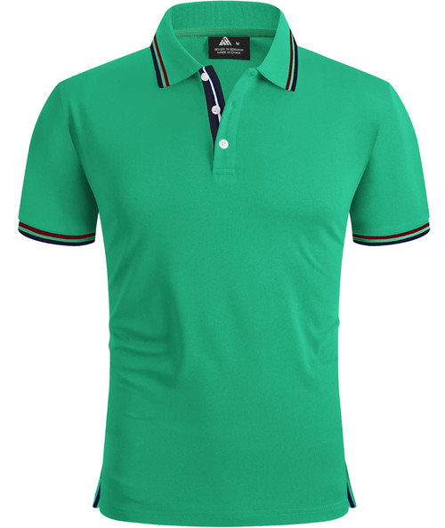 ZITY Mens Polo Shirt Short Sleeve Sports Golf Tennis T-Shirt 110-Peacock Green-M