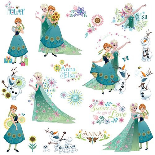 RoomMates RMK3015SCS Disney Frozen Fever Peel & Stick Wall Decals, 19 Count