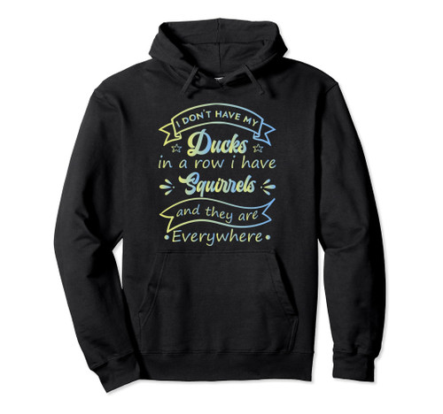 I Dont Have Ducks In A Row I Have Squirrels Everywhere Funny Pullover Hoodie