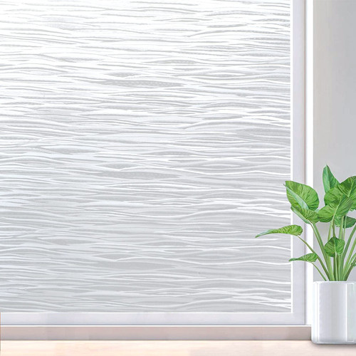 rabbitgoo Window Privacy Film Frosted Glass Window Film Removable Window Vinyl Door Window Coverings UV Blocking Self Static Cling Non-Adhesive Window Clings Sticker for Home Decor, 35.4" x 78.7"