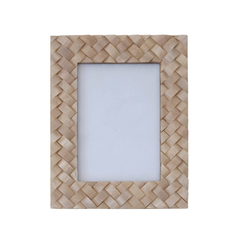 Creative Co-Op Woven Resin, Ivory Photo Frame