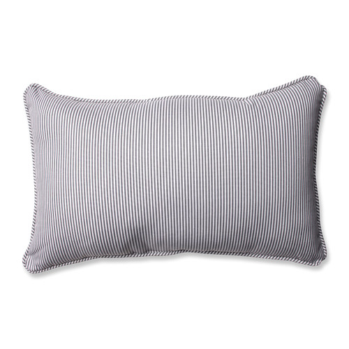 Pillow Perfect Oxford Charcoal Rectangular Throw Pillow,Grey