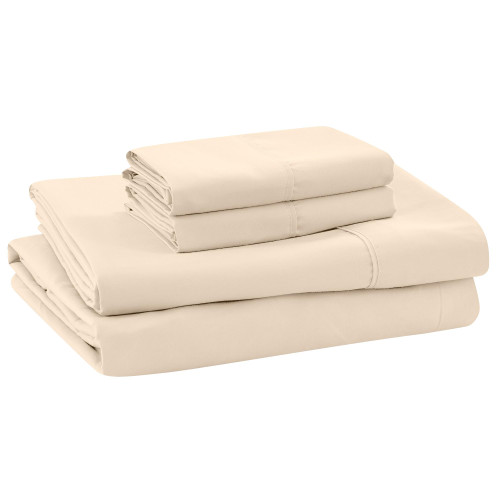 Modern Threads Soft Microfiber Solid Sheets - Luxurious Microfiber Bed Sheets - Includes Flat Sheet, Fitted Sheet with Deep Pockets, & Pillowcases Egg Shell King