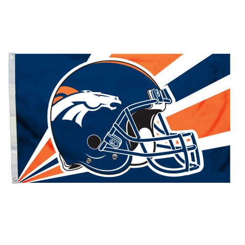 Fremont Die NFL Denver Broncos 3' x 5' Flag with Grommets, 3 x 5-Foot, Helmet