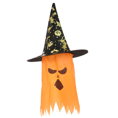 Happyyami 4pcs Wizard Hat Glowing Hanging Halloween Party Lights Ghost Light Decor Ornaments for Garden DIY Ornament Out Door Decor Halloween Decorations Cloth LED Hanging Tree Lights