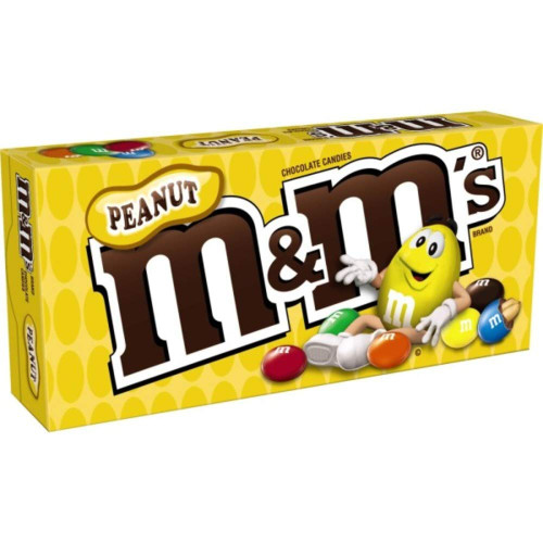 M&M'S Peanut Milk Chocolate Candy Movie Theater Box Bulk Pack, 3.1 oz Box (Pack of 12)