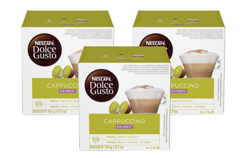 Nescafe Dolce Gusto Pods, Skinny Cappuccino, 16 capsules, Pack of 3