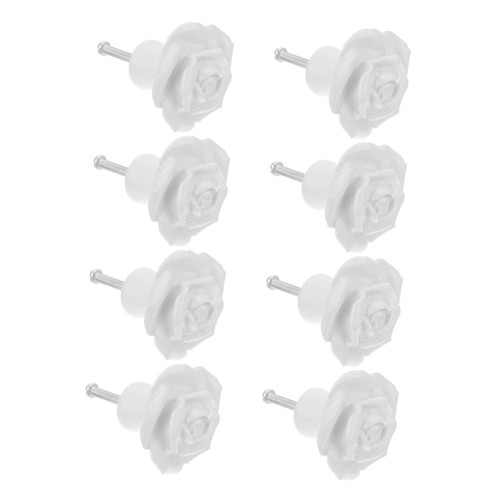 Holibanna 8pcs Rose Ceramic Handle Cabinet Door Knobs Kitchen Cabinet Handles Exterior Door Handle Drawer Cabinet Knobs Rose Drawer Pulls Cabinet Hardware Knob Door Ornament Home Door Supply