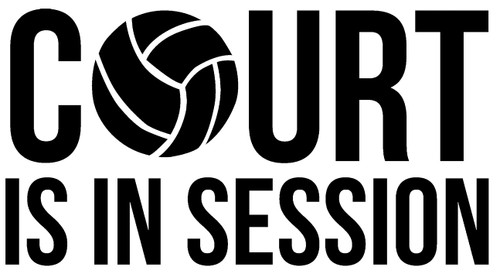 Court is in Session Volleyball Funny Wall Decals for Walls Peel and Stick Wall Art murals Black Medium 18 Inch