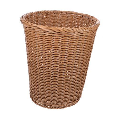 Holibanna Rattan-Like Waste Paper Basket Rattan Trash Can Office Waste Basket Wicker Trash Can 1pc Wicker Storage Basket Woven Trash Can Round Laundry Bucket Weaving Rubbish Container Manual