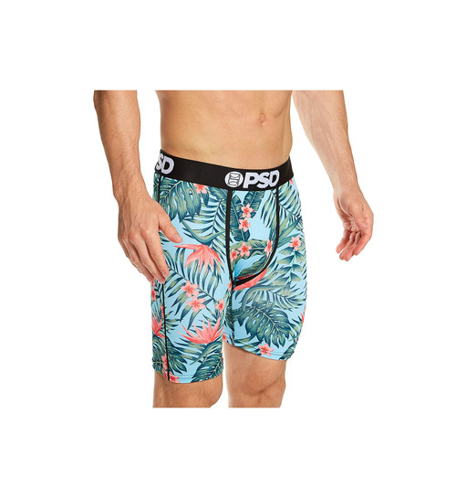 PSD Men's Trop Hawaii Boxer Briefs, Blue, XXL