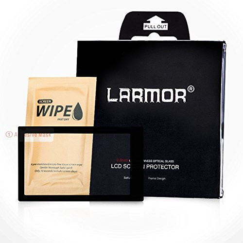 GGS LARMOR Screen Protector for FUJIFILM X-T1 & X-T2(Compatible), from Tempered Glass Foil, Self-Adhesive, 4th Generation