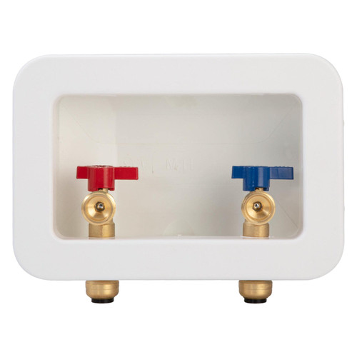 Lingmfg Washing Machine Outlet Box Push To Connect with 2 inch Central Drain, 1/2 inch Push to Connect PEX Pipe, Copper, CPVC, Connection 3/4 inch Washing Machine Hoses