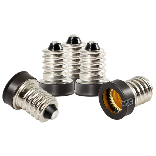 Electop E14 to E12 Socket Adapter Converter,Intermediate E14 Base Convert to Candelabra E12 Base(5 Pack)