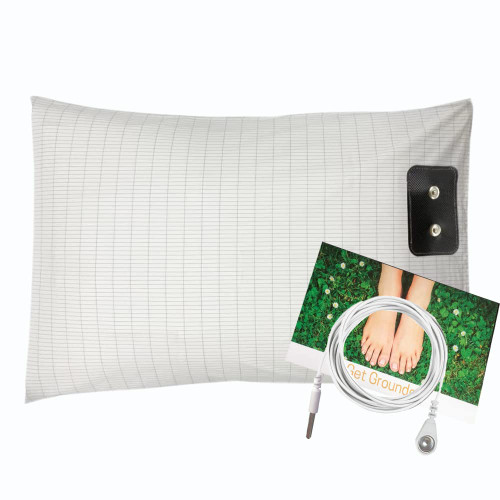 RIQINXIN Conductive Grounding Pillowcase Silver Grounding Mat for Better Sleep Reduce Stress Fits King Size 20x36in 1Pcs Beige