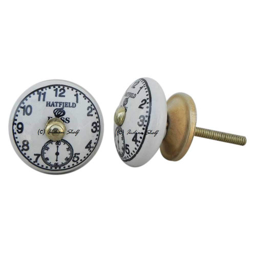 Indian Shelf 6 Pieces Kitchen Pulls | Hatfield Ross Clock Knobs for Cabinets | Multicolor Kitchen Cabinet Door Knobs | Ceramic Drawers Knobs | Knobs for Dressers | Pulls and Knobs