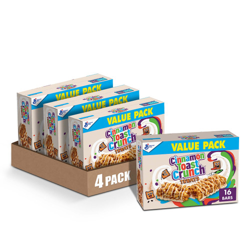 Cinnamon Toast Crunch Breakfast Cereal Treat Bars, Snack Bars, 16 ct (Pack of 4) Cinnamon Toast Crunch Breakfast Cereal Treat Bars, Snack Bars, 16 ct (Pack of 4)