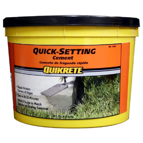 QUIKRETE Quick Setting Cement for Concrete Sculpting, Repairing Steps, Curbs, Floors, Retaining Walls, and More, Just Add Water, 10 Pound Pail