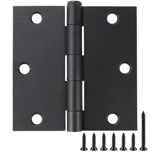 18 Pack Square Door Hinges Black Matte 3.5 Inch x 3.5" Matte Black Door Hinges 3-1/2" Interior Door Hinges Square Corners Standard Flat/Bedroom Bifold Residential Hinges for Doors Hinge Hardware