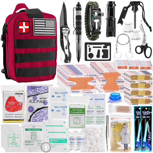 Survival First Aid Kit, Molle Medical Pouch 282PCS Outdoor Emergency Survival Gear and Equipment for Hiking Camping Hunting Car Boat Home Travel and Adventures, for Him Men Survival First Aid Kit, Molle Medical Pouch 282PCS Outdoor Emergency Survival Gear and Equipment for Hiking Camping Hunting Car Boat Home Travel and Adventures, for Him Men