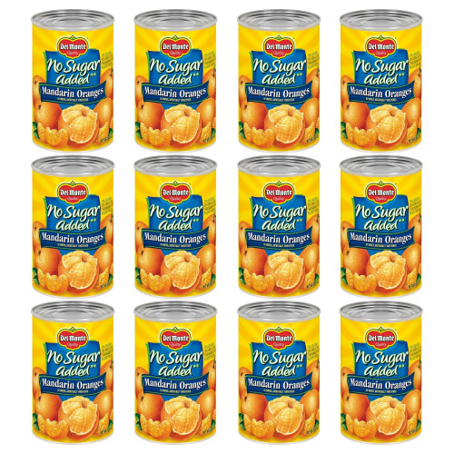 Del Monte Canned Mandarin Oranges No Sugar Added, 15 Ounce (Pack of 12)