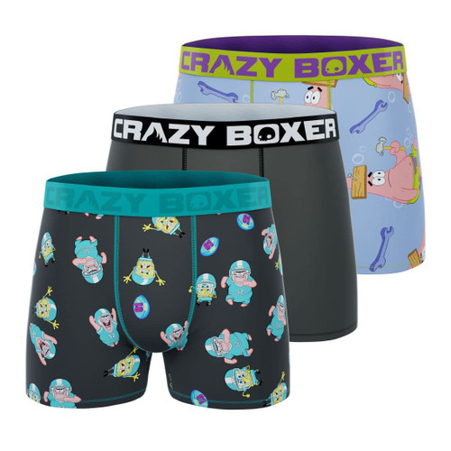 CRAZYBOXER SpongeBob Men's Boxer Briefs (Pack 3) CRAZYBOXER SpongeBob Men's Boxer Briefs (Pack 3)