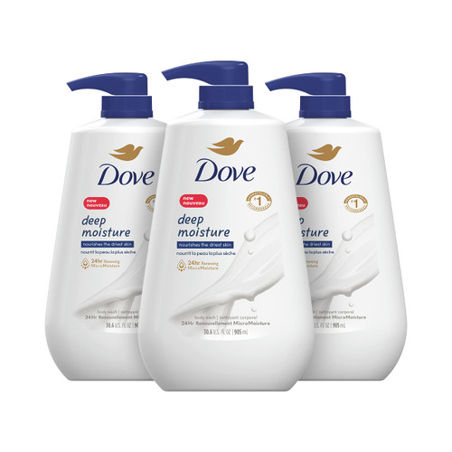 Dove Body Wash with Pump Deep Moisture 3 Count For Dry Skin Moisturizing Skin Cleanser with 24hr Renewing MicroMoisture Nourishes The Driest Skin 30.6 oz Dove Body Wash with Pump Deep Moisture 3 Count For Dry Skin Moisturizing Skin Cleanser with 24hr Renewing MicroMoisture Nourishes The Driest Skin 30.6 oz