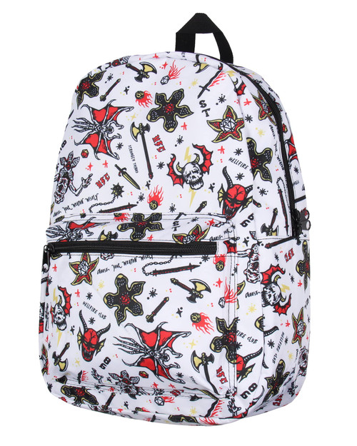 Bioworld Stranger Things Backpack Hellfire Club Allover Print Laptop School Travel Backpack