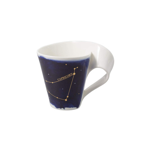 Villeroy & Boch NewWave Stars Handle, Elegant Mug with Capricorn Motif, Premium Porcelain, Dishwasher Safe, White/Blue, 300 ml Villeroy & Boch NewWave Stars Handle, Elegant Mug with Capricorn Motif, Premium Porcelain, Dishwasher Safe, White/Blue, 300 ml