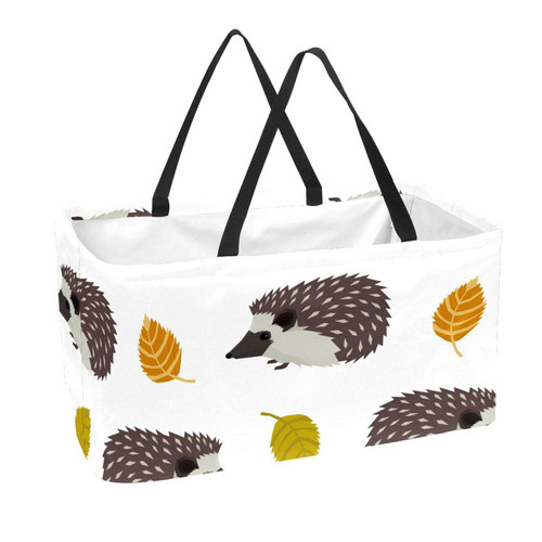 Groceries Boutique Retail Store Shopping Bags Reuseable Eco Friendly Heavy Duty Shopping Tote 50L Large Capacity Cute Hedgehog Pattern