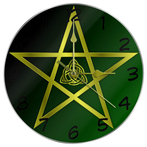 LORVIES Pentacle Silent Non Ticking Acrylic Decorative 10 Inch Round Clock for Home Office School