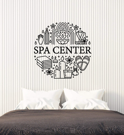 Vinyl Wall Decal Spa Center Therapy Relaxing Art Massage Stickers Mural Large Decor (g4646) Black Vinyl Wall Decal Spa Center Therapy Relaxing Art Massage Stickers Mural Large Decor (g4646) Black