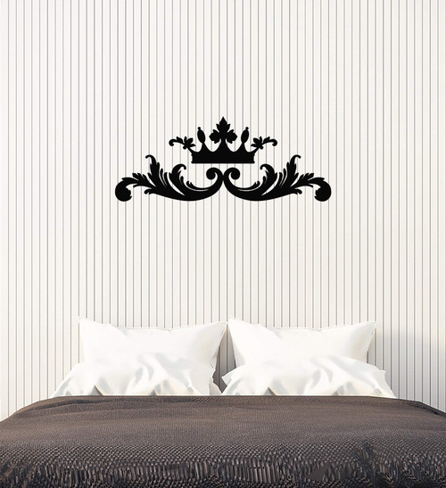 Large Vinyl Wall Decal Crown Above Bed Bedroom Home Interior Decor Stickers Mural (ig5872) Black Large Vinyl Wall Decal Crown Above Bed Bedroom Home Interior Decor Stickers Mural (ig5872) Black
