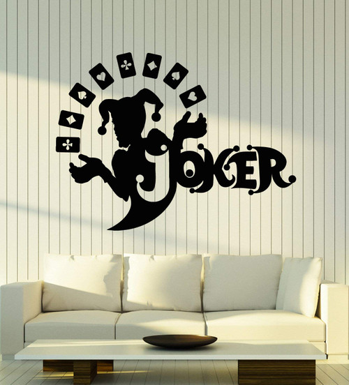 Vinyl Wall Decal Joker Play Poker Card Casino Gambling Stickers Mural Large Decor (g4976) Black Vinyl Wall Decal Joker Play Poker Card Casino Gambling Stickers Mural Large Decor (g4976) Black