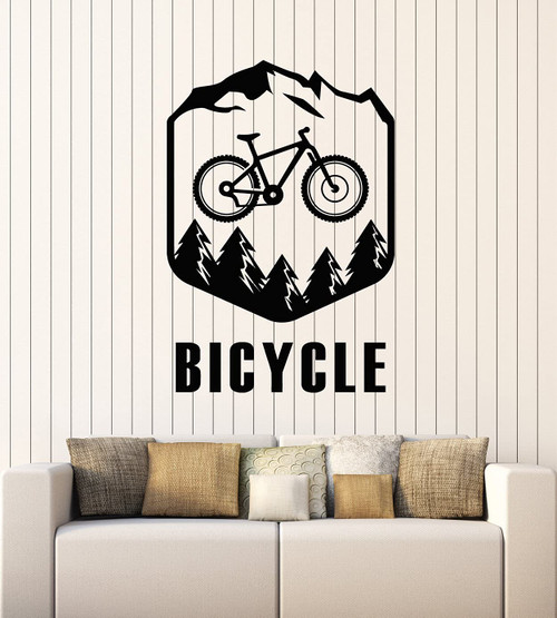 Vinyl Wall Decal Bicycle Bike Extreme Sport Mountain Cyclist Stickers Mural Large Decor (g5946) Black Vinyl Wall Decal Bicycle Bike Extreme Sport Mountain Cyclist Stickers Mural Large Decor (g5946) Black