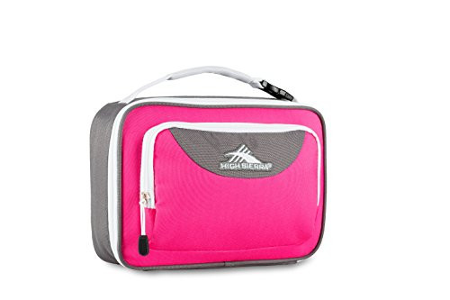 High Sierra Single Compartment Lunch Bag, Flamingo/Charcoal/White