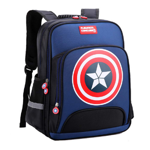 Lonme Backpacks Captain America Children Primary Schoolbag School Bags Teenager Student Backpack Dayback Waterproof (Royal Blue, Large)