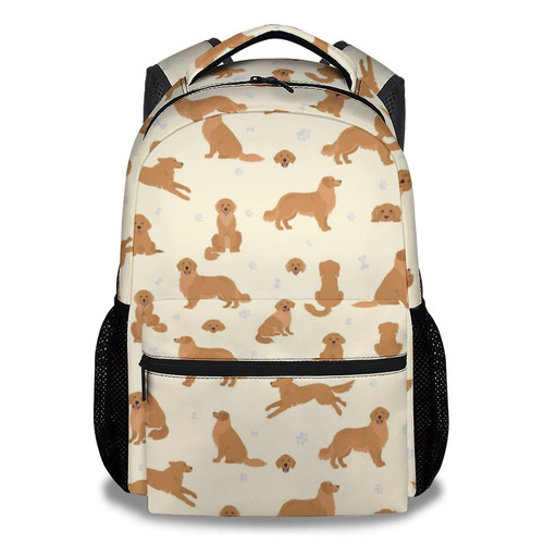 AIOMXZZ Golden Retriever Backpack Gifts, 16 Inch Cute Dog Pattern Bookbag Durable, Lightweight, Large Capacity