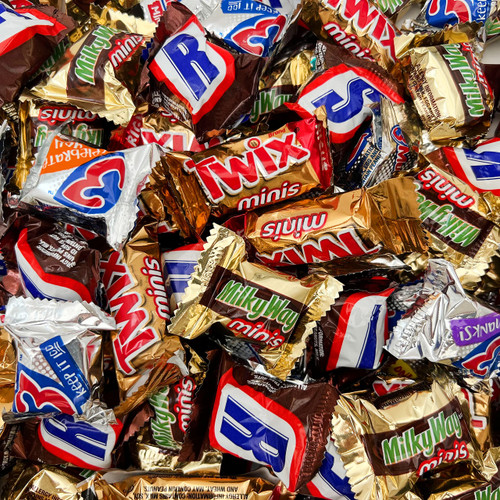 Assorted Chocolate Mini Bars - Milky Way, Twix, Snickers, 3 Musketeers - Halloween Variety Pack 3 Pounds Assorted Chocolate Mini Bars - Milky Way, Twix, Snickers, 3 Musketeers - Halloween Variety Pack 3 Pounds