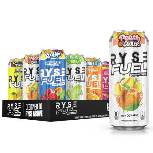 RYSE Fuel Sugar Free Energy Drink | Vegan Friendly, Gluten Free | No Fillers & No Artificial Colors | 0 Calories | 200mg Natural Caffeine | 12 Pack (Variety Pack)