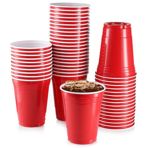 StarMar 18 oz Red Plastic Cups, [180 Pack] Large Cups, Party Cup Disposable Cup Big Birthday Party Cups