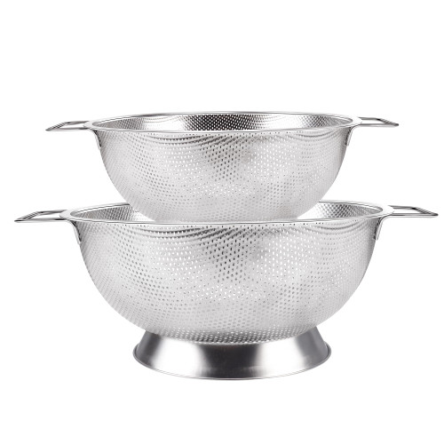 Gulex Stainless Steel Colander and Strainer Set(5-Quart and 3-Quart)? Strainer for Kitchen Food, Dishwasher Safe