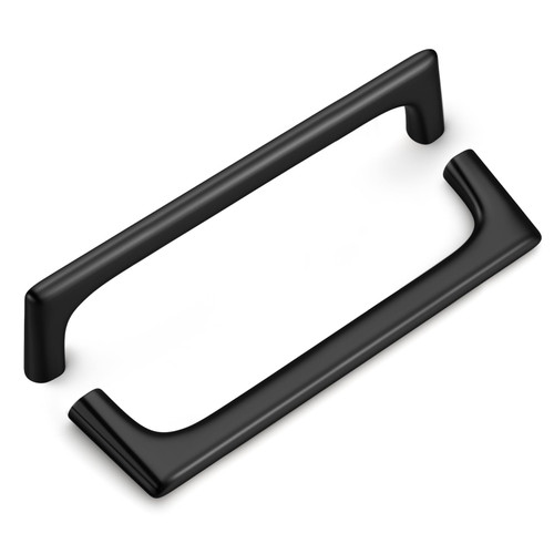 goldenwarm 10 Pack Black Cabinet Handles Matte Black Cabinet Pulls Black Handles for Cabinets Zinc Alloy Cabinet Handles Black Drawer Pulls, 5Inch(128mm) Hole Center