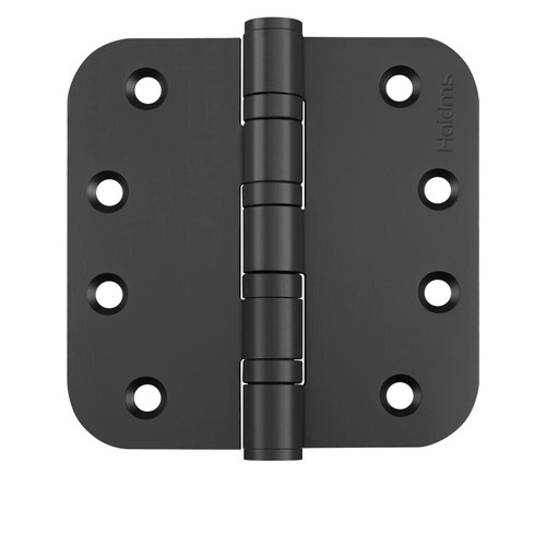 Haidms 304 Stainless Steel Black Ball Bearing Door Hinges for Exterior & Interior Doors 4in Stainless Steel Door Hinges Heavy-Duty Door Hinges Black 4'' Door Hinge, 5/8'' Radius Corners 3PACK