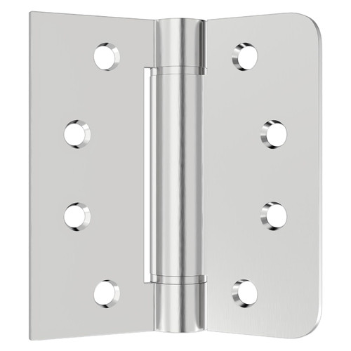 Hinges Self-Closing Door Hinges 4Inch 304 Stainless Steel Hinges Spring Hinge Heavy Duty Hinges with Square Rounded 5/8" Radius Corner Adjustable Tension 2 Pack