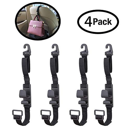 FAZHEN 4 PACK Car Seat Headrest Hooks Universal Vehicle Car Seat Back Headrest Bottle Holder Strong And Durable Backseat Headrest Hanger Storage For Handbags, Purses, Coats, and Grocery Bags FAZHEN 4 PACK Car Seat Headrest Hooks Universal Vehicle Car Seat Back Headrest Bottle Holder Strong And Durable Backseat Headrest Hanger Storage For Handbags, Purses, Coats, and Grocery Bags